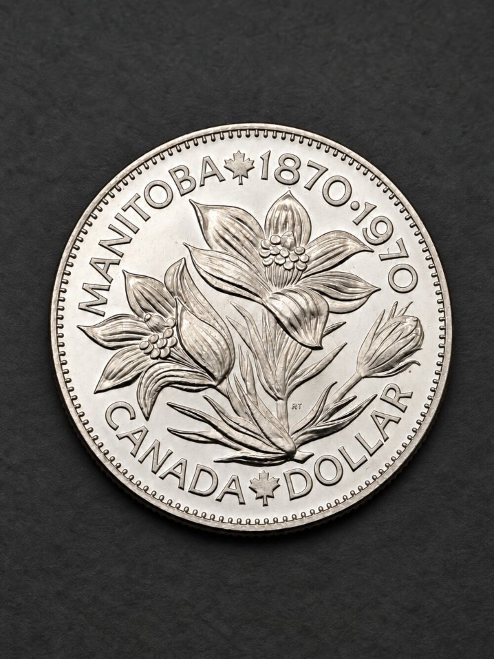 1970 Canada $1 Manitoba Centennial Prairie Crocus Coin KM#78